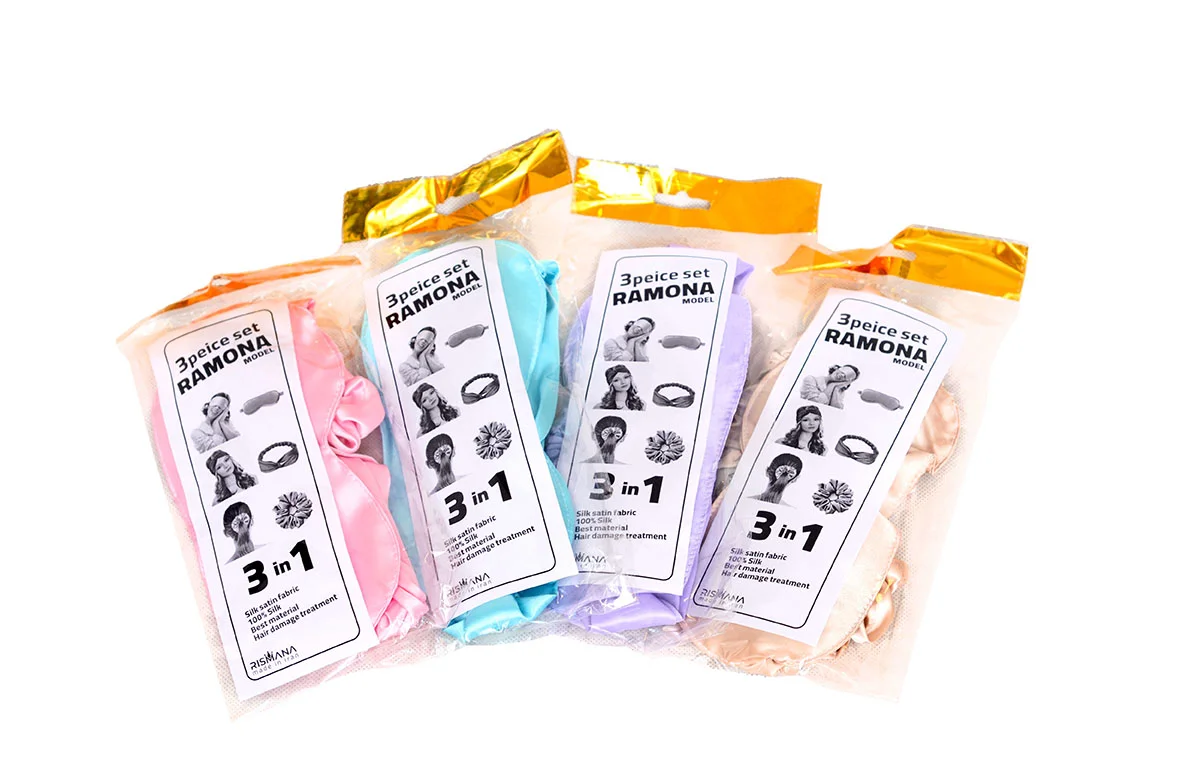 ست خواب ساتن 3 عددی ریسمانا (چشم‌بند،هدبند،اسکرانچی)